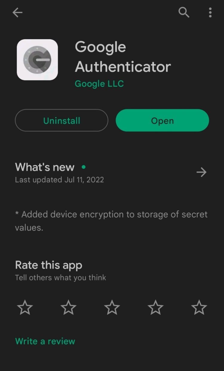 google authenticator on Google Play