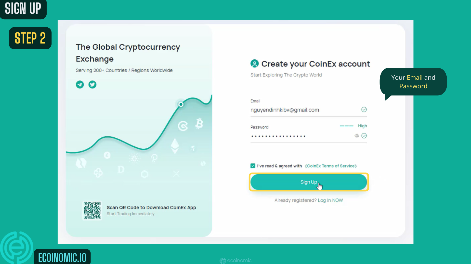 CoinEx sign up