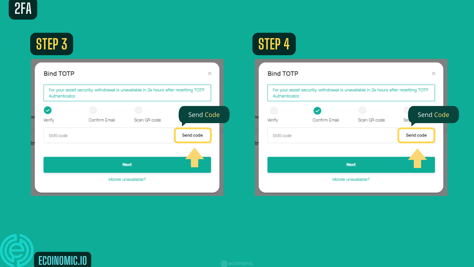 Ecoinomic 2FA when Coinex sign up