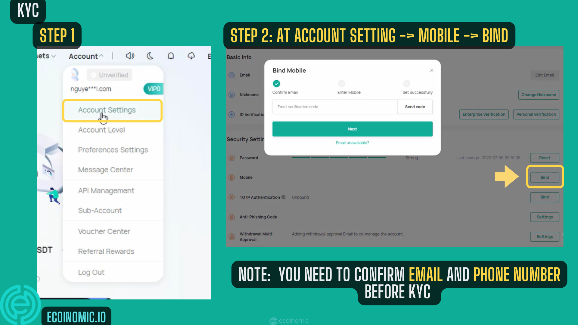 KYC when CoinEx sign up