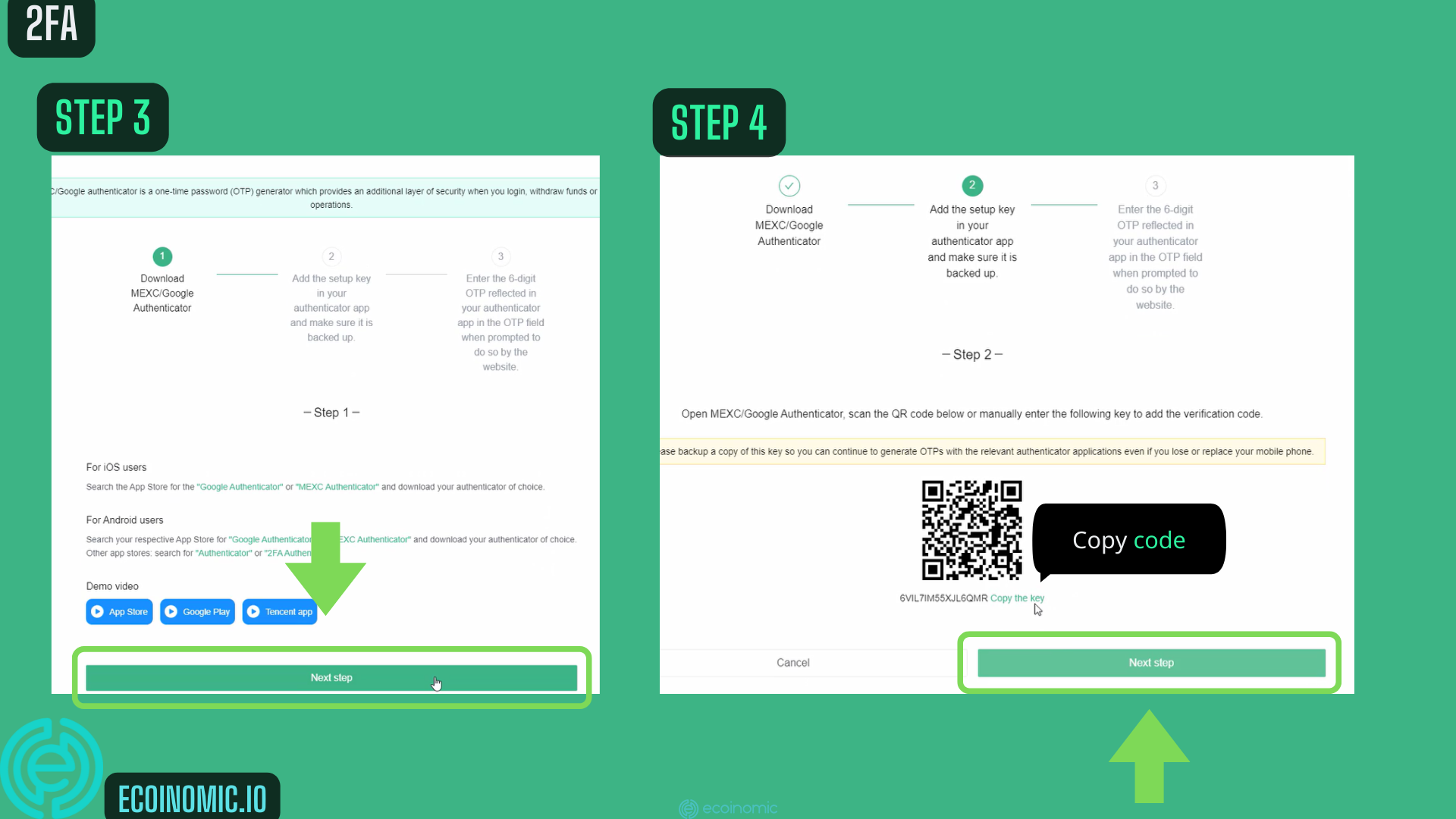 2FA sign up after MEXC sign up