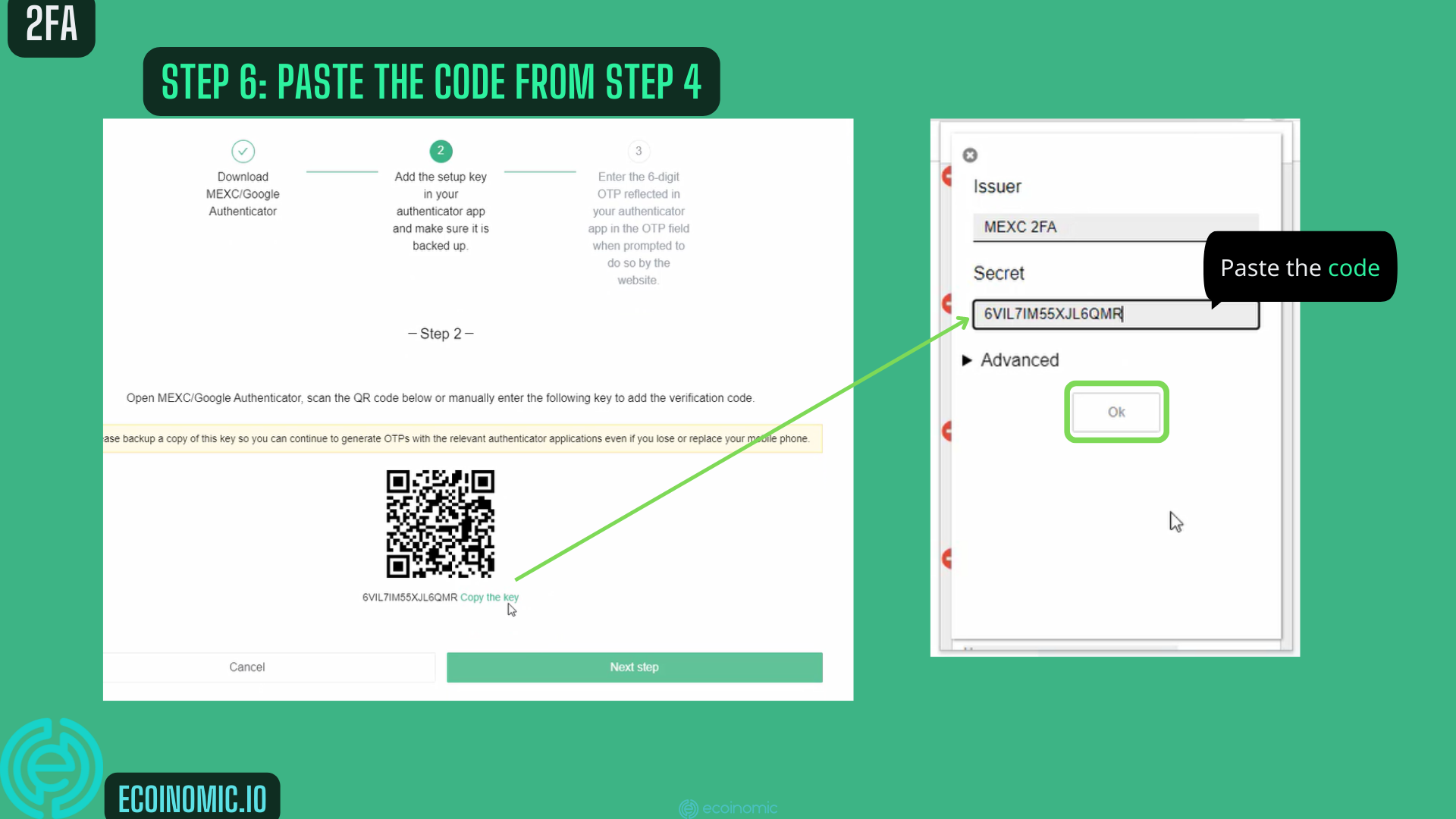 2FA sign up after MEXC sign up