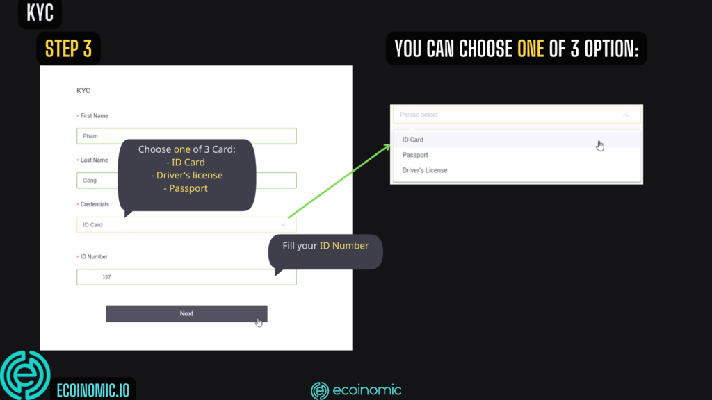 Choose identity verification documents when registering LBank