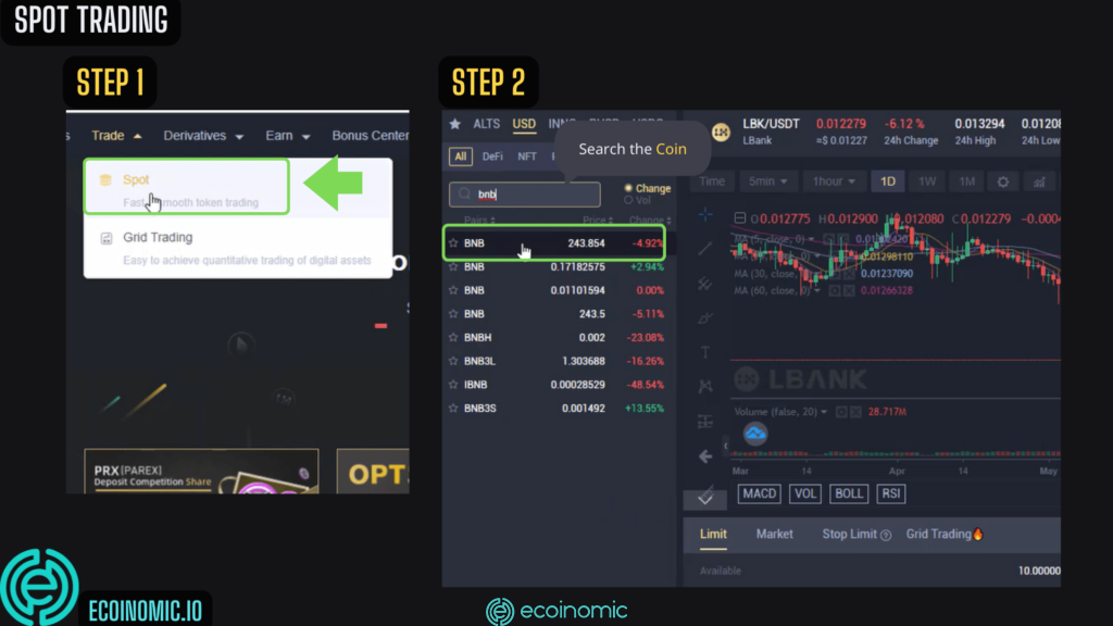 Mua coin trên LBank