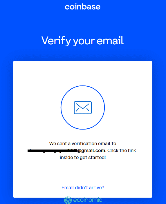 Coinbase registration verification email