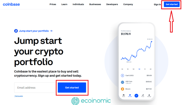 sign up for coinbase