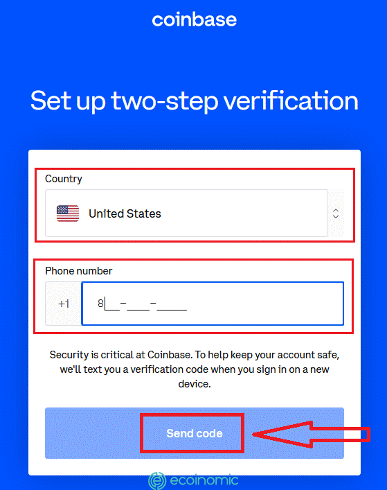Phone number verification when signing up for Coinbase