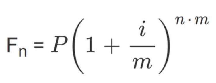 The compound interest calculation formula